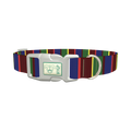 Striped Pattern Dog Collar - plastic silver