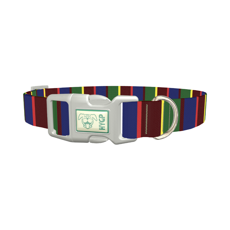 Striped Pattern Dog Collar - plastic silver
