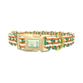 St. Patrick's Clover Stripe Dog Collar - plastic gold