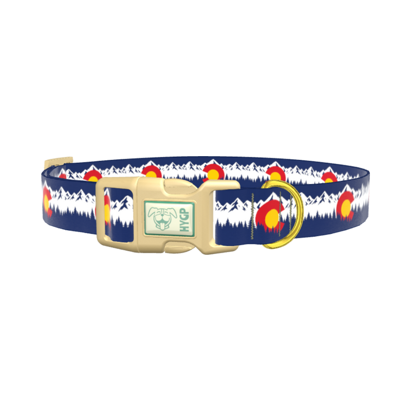 Colorado Forest Dog Collar - plastic gold