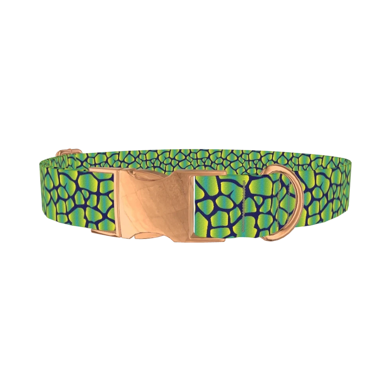 Geometric Animal Print Dog Collar - metal rose gold