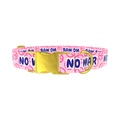 Peace Symbol Pink Dog Collar - metal rose gold