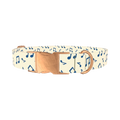 Blue Musical Notes Dog Collar - metal rose gold