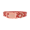 Red Snowflake Dog Collar - plastic rose gold