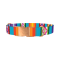 Tribal Aztec Stripe Dog Collar - metal rose gold