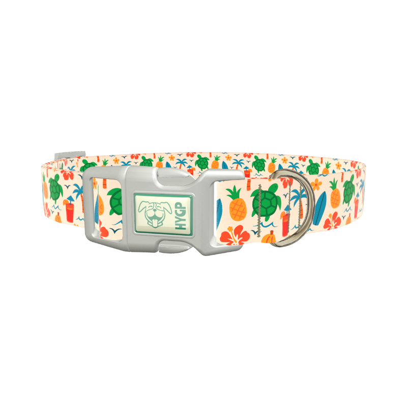 Beach Turtle Dog Collar - plastic rose gold