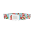 Vintage Rose Bouquet Dog Collar - plastic silver