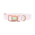 Pink Dot Pattern Dog Collar - plastic rose gold