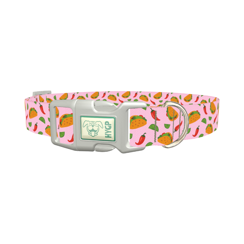 Chili Taco Dog Collar - plastic silver