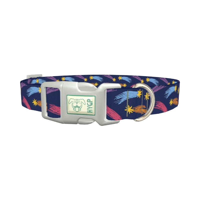 Shooting Stars Dog Collar - plastic silver
