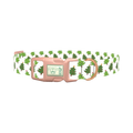 Festive Tree Pattern Dog Collar - plastic rose gold