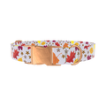 Colorful Fall Leaf Dog Collar - metal rose gold