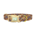 Brown Blue Camo Dog Collar - plastic gold