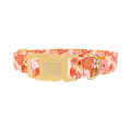 Retro Floral Burst Dog Collar - plastic gold