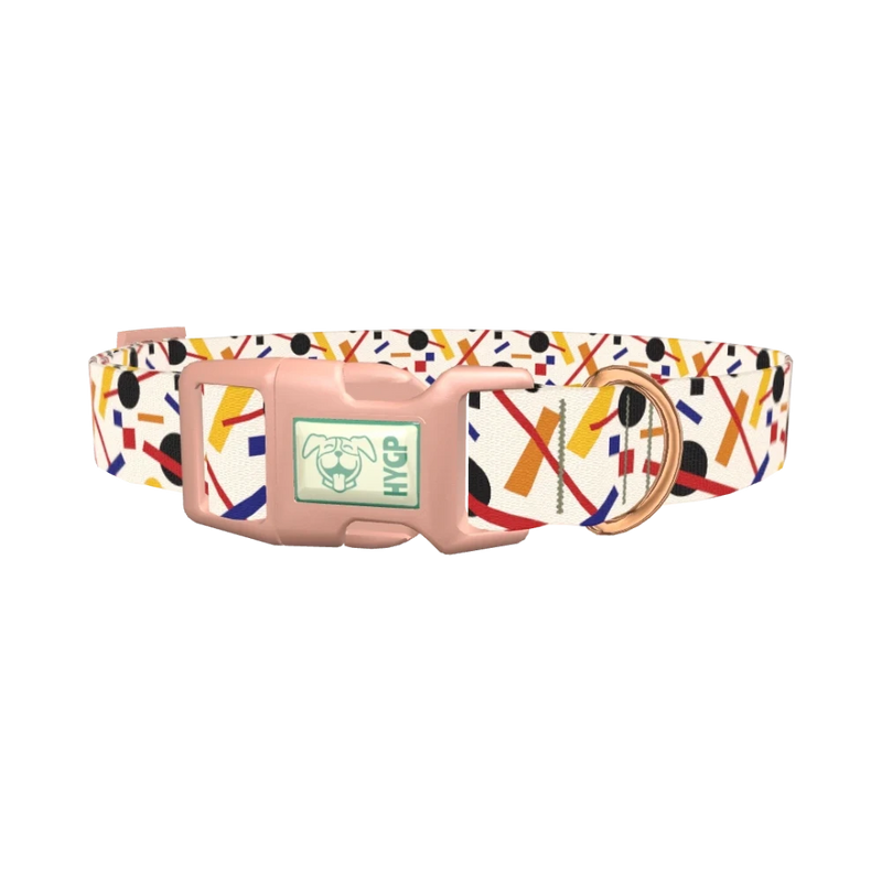 Geometric Abstract Dog Collar - plastic rose gold