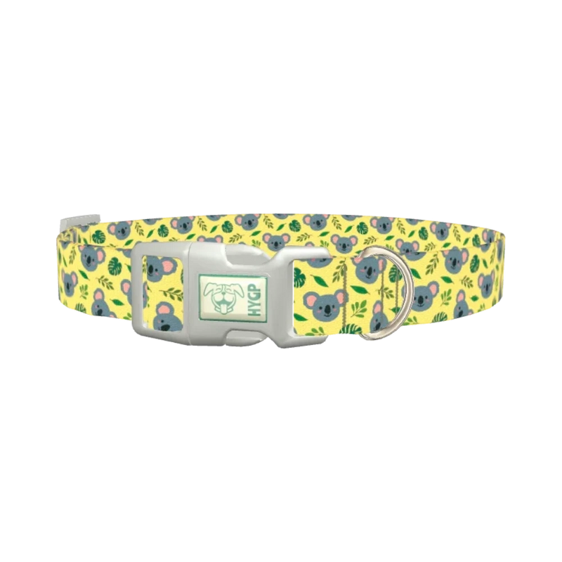 Koala Jungle Dog Collar - plastic silver