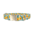 Yellow Daffodil Dog Collar - metal silver