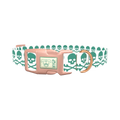 Skull and Crossbones Dog Collar - plastic rose gold