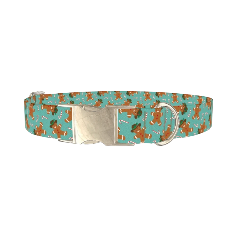 Christmas Cowboy Dog Collar - metal silver