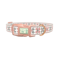 Geometric Floral Dog Collar - plastic rose gold