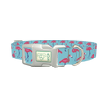 Flamingo Print Dog Collar - plastic silver