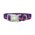 Tropical Sunset Dog Collar - plastic silver