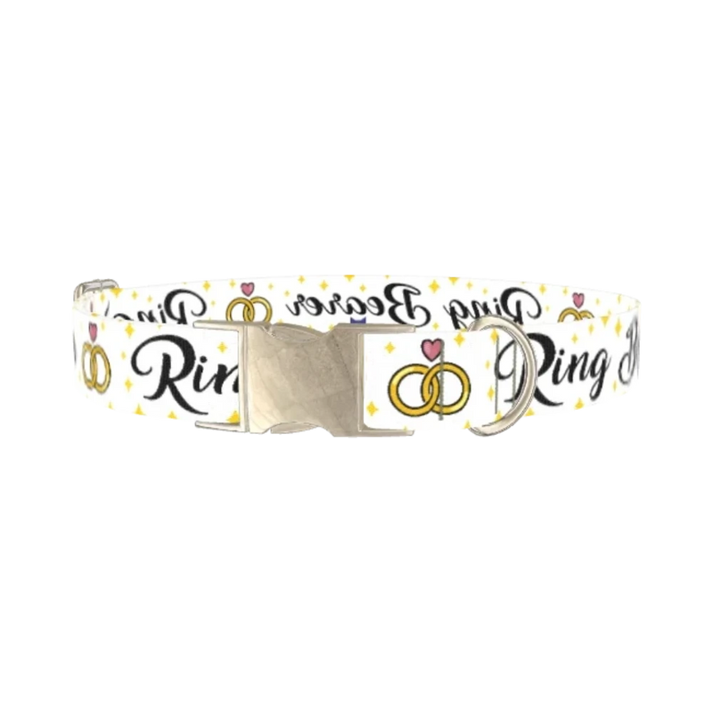 Wedding Ring Dog Collar - metal silver
