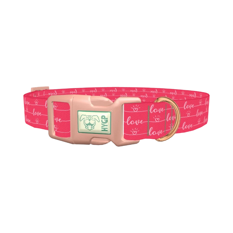 Heart Line Love Dog Collar - plastic rose gold