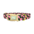 Floral Wild Rose Dog Collar - plastic gold