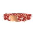 Red Snowflake Dog Collar - metal rose gold