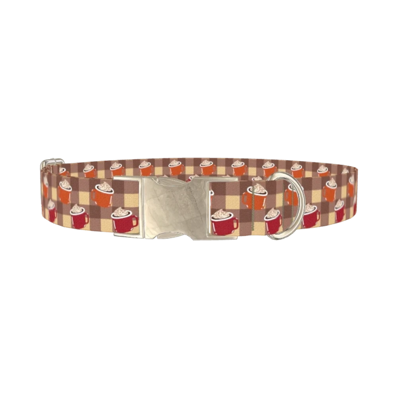 Woodland Fox Dog Collar - metal silver
