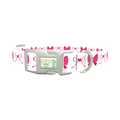 Pink Heart Bow Dog Collar - plastic silver