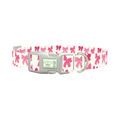 Pink Bow Dog Collar - plastic silver