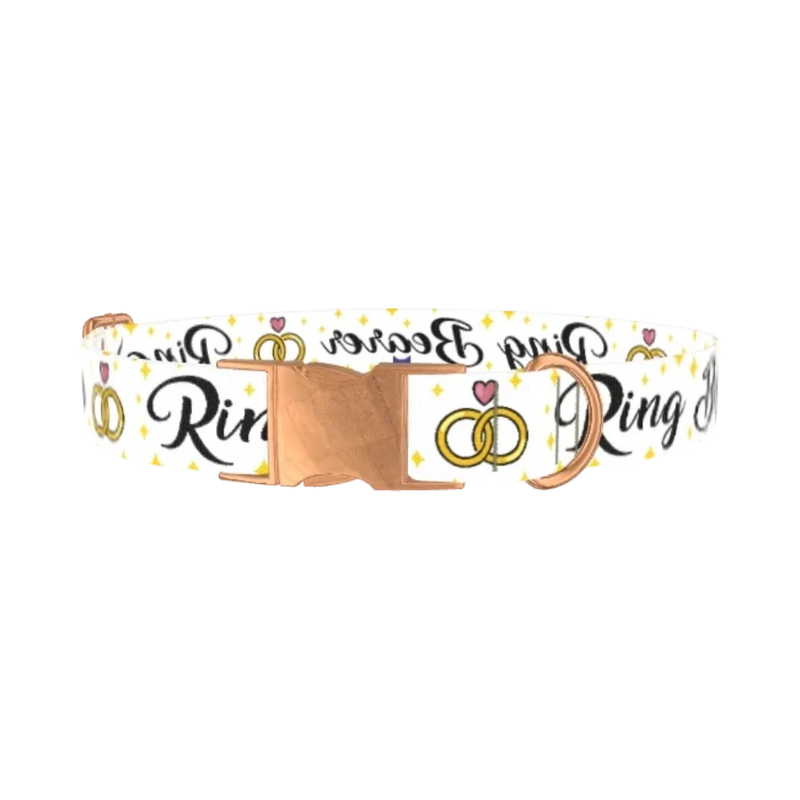 Wedding Ring Dog Collar - metal rose gold
