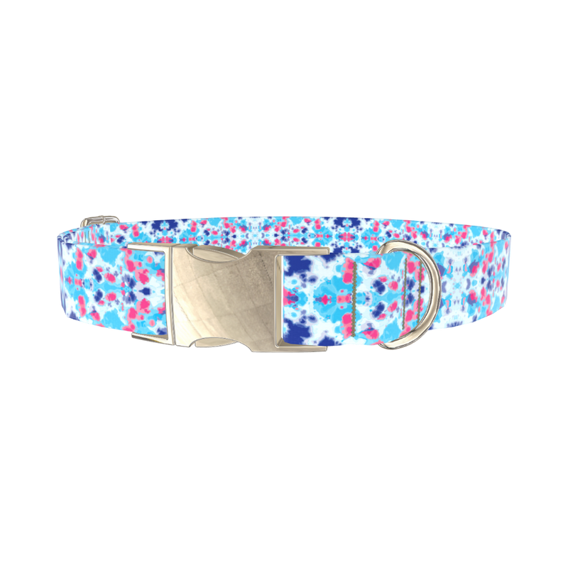Color Splash Tie-Dye Dog Collar - metal gold