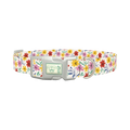 Floral Flower Dog Collar - plastic silver