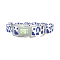 Navy Geometric Shapes Dog Collar - plastic silver