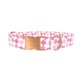 Pink Clover Dog Collar - metal rose gold