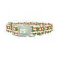 St. Patrick's Clover Stripe Dog Collar - plastic silver