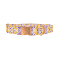 Yellow Purple Tie-Dye Dog Collar - metal rose gold