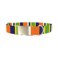 Striped Dog Collar - metal silver