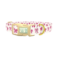 Pink Ribbon Bow Dog Collar - plastic gold
