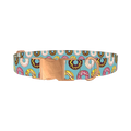 Blue Donut Delight Dog Collar - metal rose gold