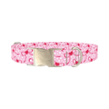 Pink Ribbon Heart 8870522388695 Dog Collar - metal silver