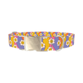 Groovy Smile Flower Dog Collar - metal silver