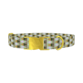Geometric Rhombus Pattern Dog Collar - metal gold