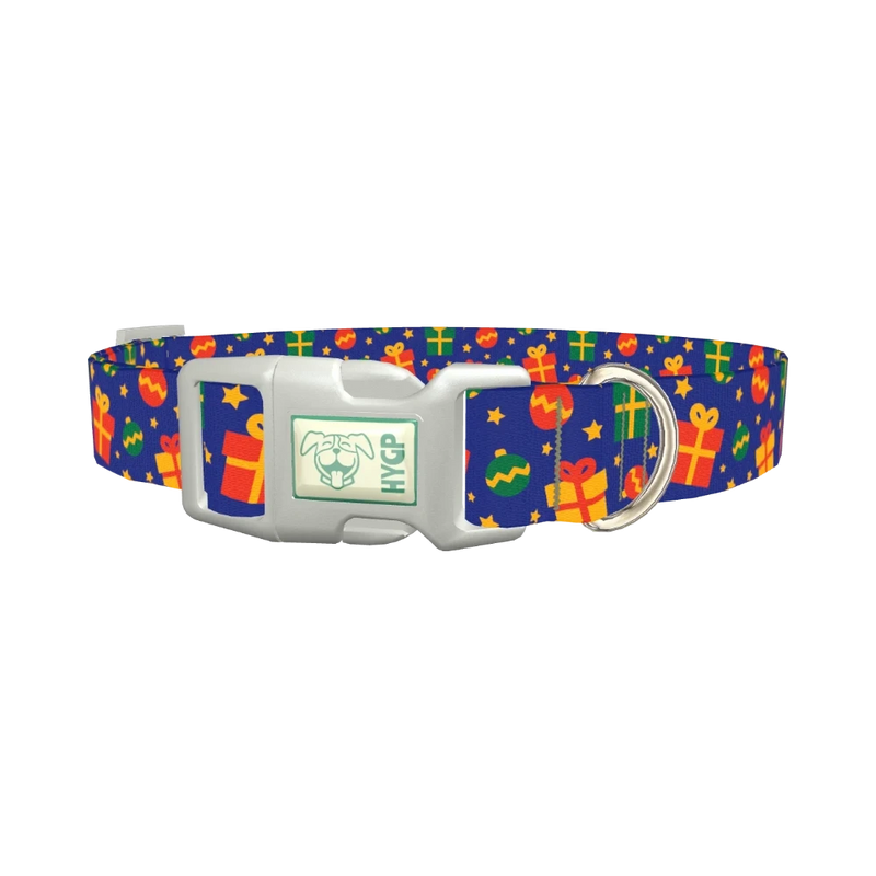 Festive Gift Dog Collar - plastic silver