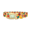 Multicolor Leaf Pattern Dog Collar - plastic gold