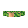 Checkered Clover Dog Collar - metal rose gold