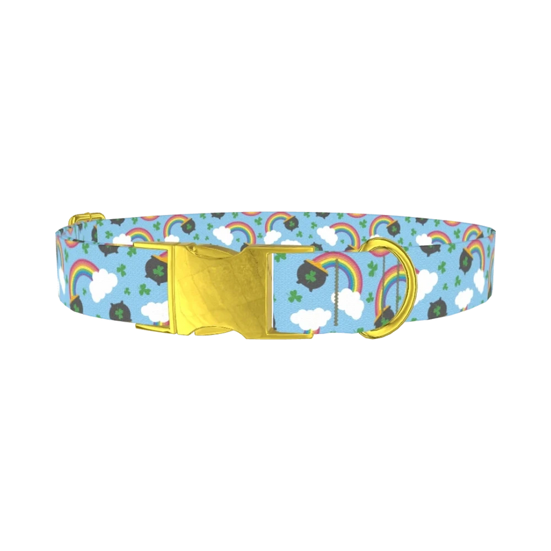 St. Patrick's Rainbow Dog Collar - metal gold